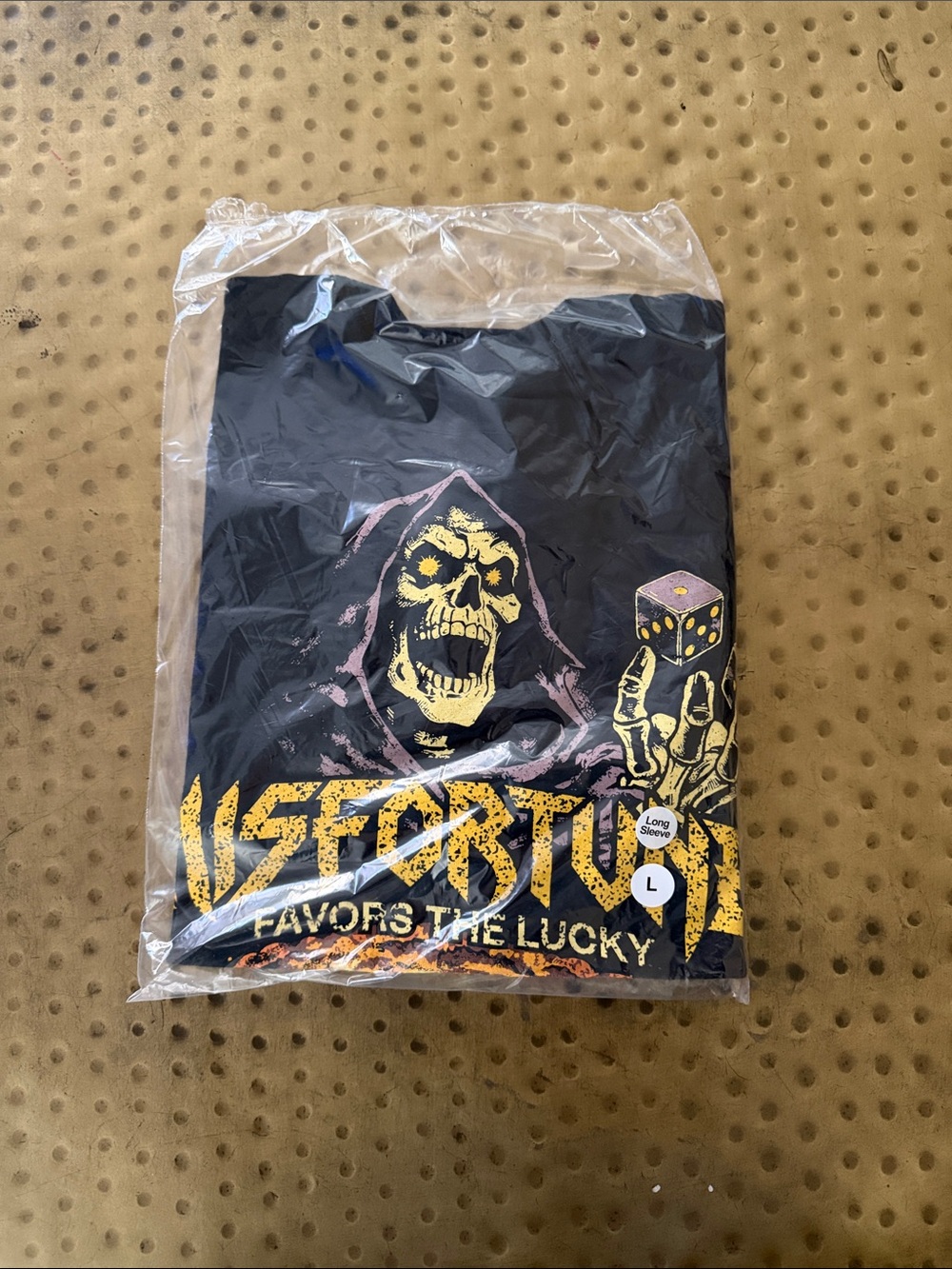 Men's Black Long Sleeve Graphic Tee with Yellow Skull Design